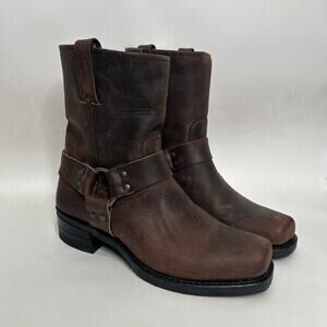 Frye Harness Riding Boots Square Toe “Dark Brown” 87400